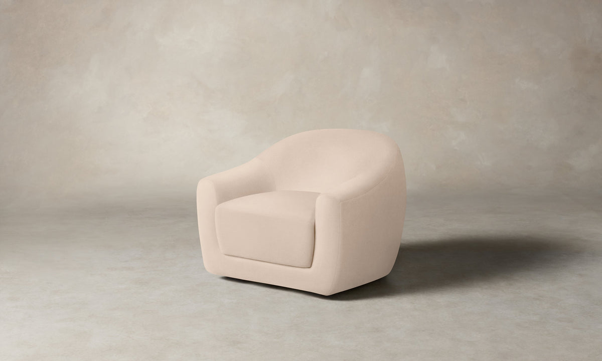 The Oliver Swivel Chair - Marled Alpaca Velvet Rosette