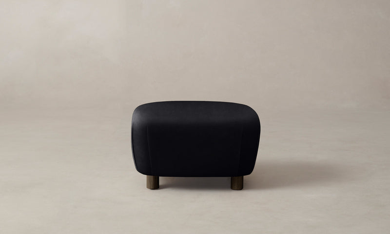 The Perry Ottoman - Costa Leather Jet