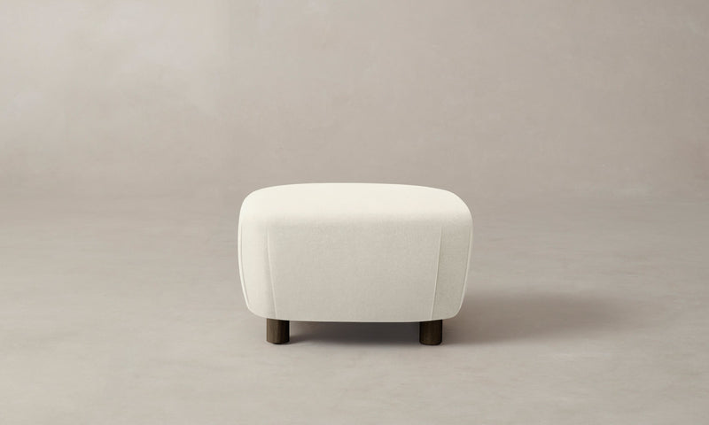 The Perry Ottoman - Marled Alpaca Velvet Porcelain