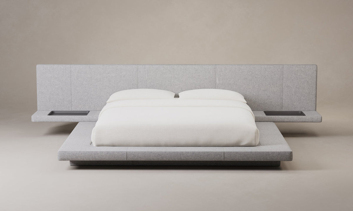 The Petra Bed - Italian Brushed Wool Moon