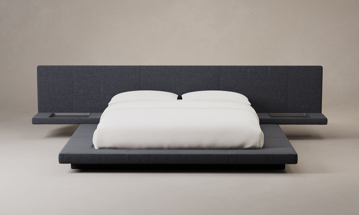 The Petra Bed - Italian Brushed Wool Pepper