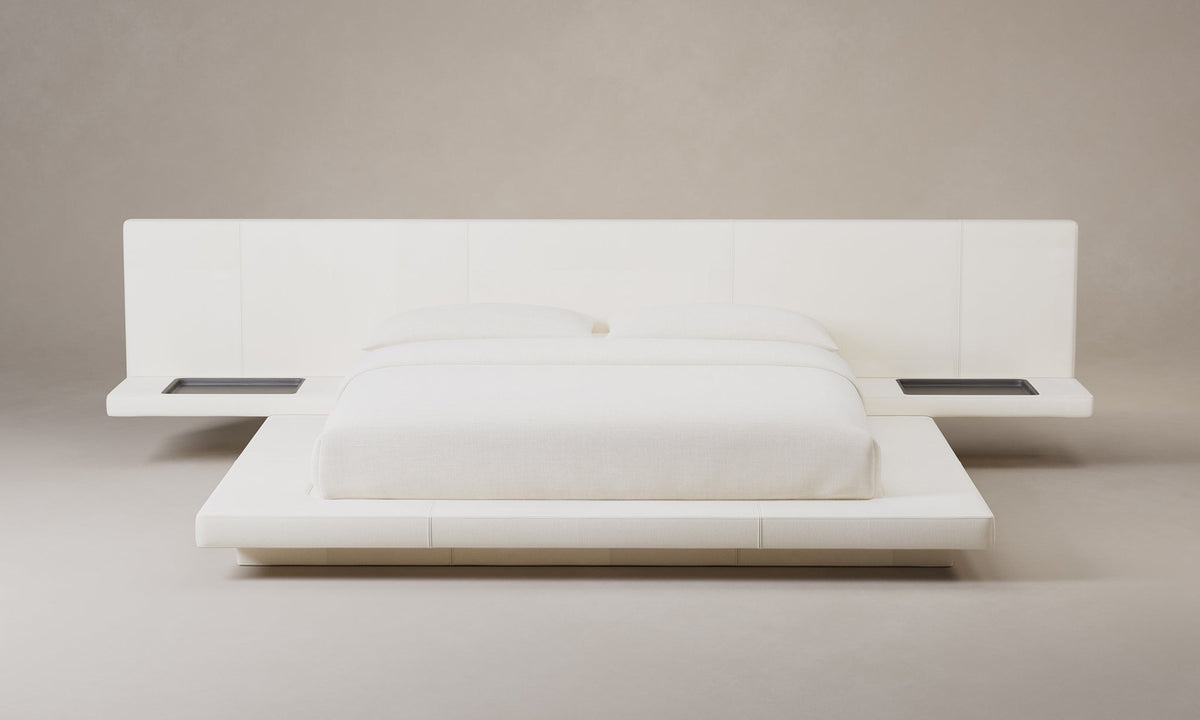 The Petra Bed - Marled Alpaca Velvet Porcelain