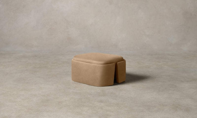 The Separa Ottoman - Costa Leather Ridge