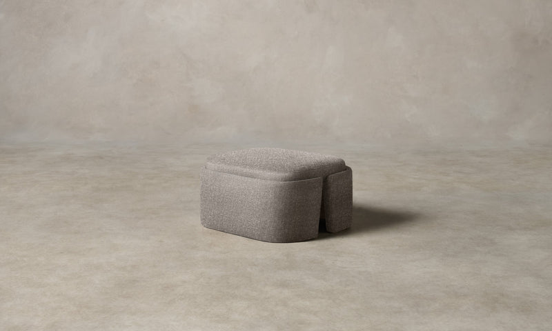 The Separa Ottoman - Heritage Belgian Linen Agate