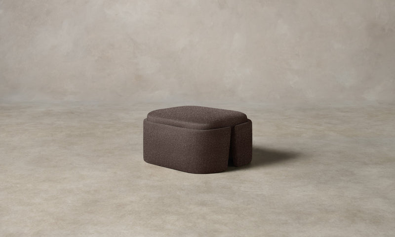 The Separa Ottoman - Heritage Belgian Linen Carob