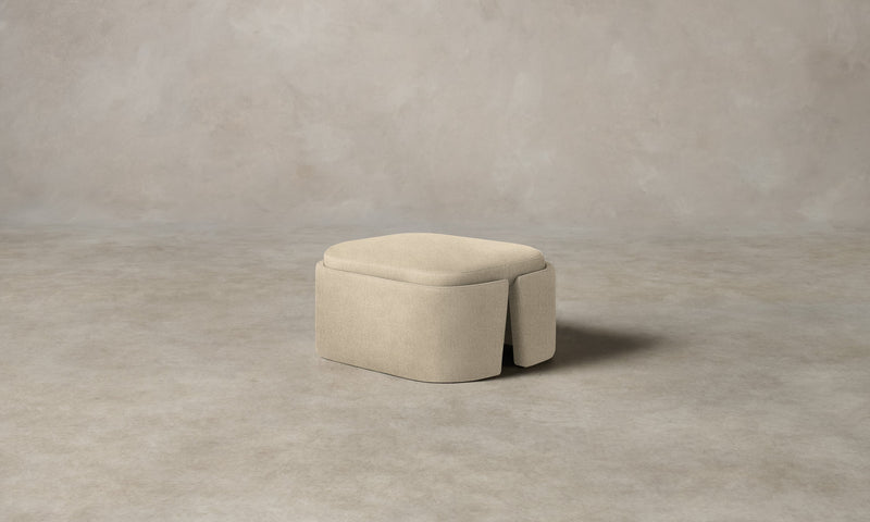 The Separa Ottoman - Performance Linen Weave Flour