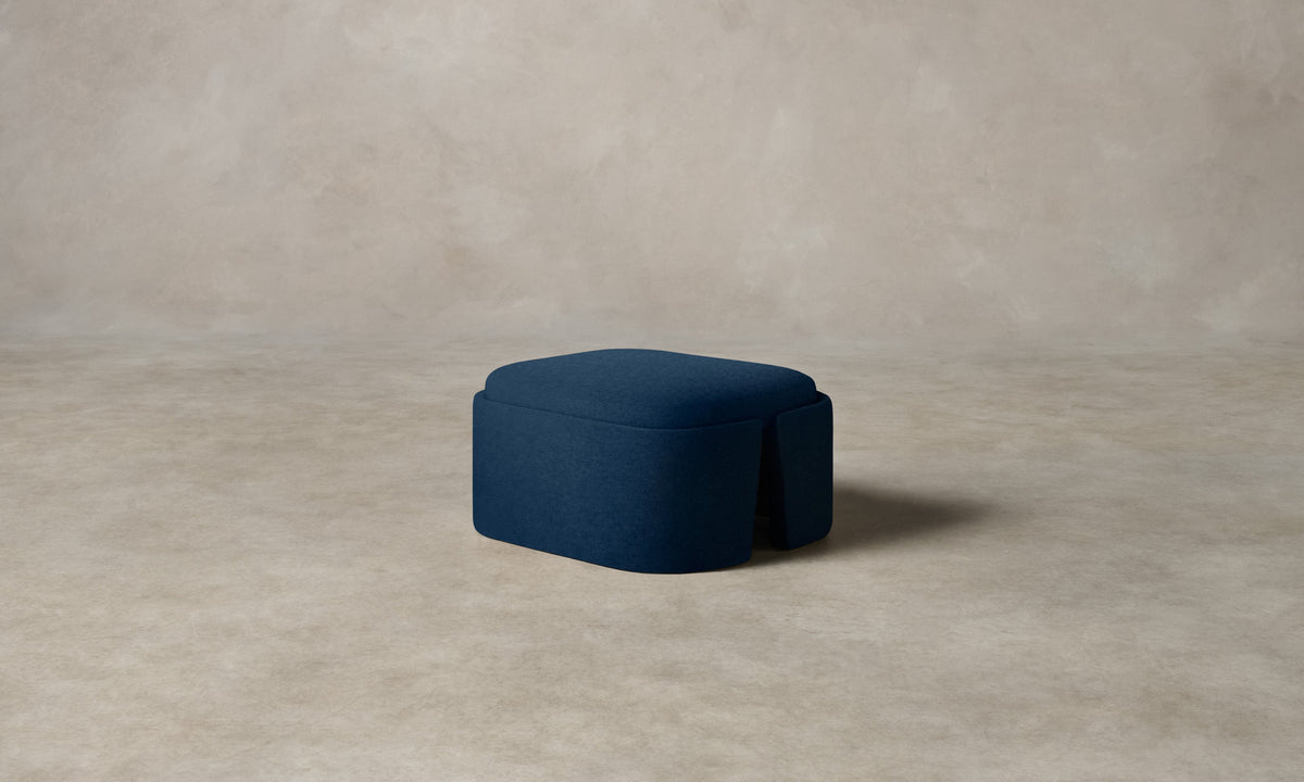 The Separa Ottoman - Performance Velvet Sapphire