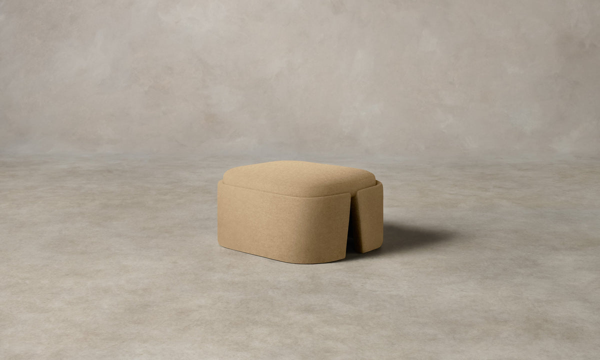 The Separa Ottoman - Performance Velvet Taupe