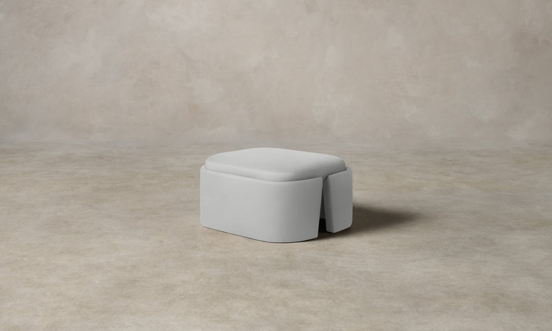The Separa Ottoman - Performance Woven Chenille Rain
