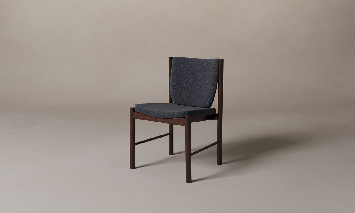 The Sol Dining Chair - Italian Brushed Wool Pepper