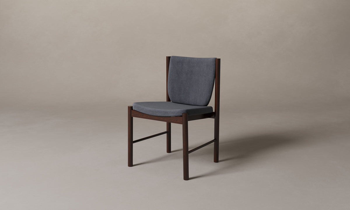The Sol Dining Chair - Marled Alpaca Velvet Basalt