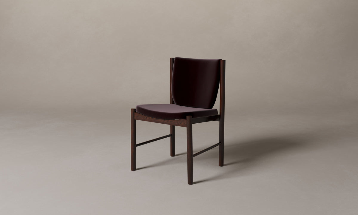 The Sol Dining Chair - Mohair Crimson