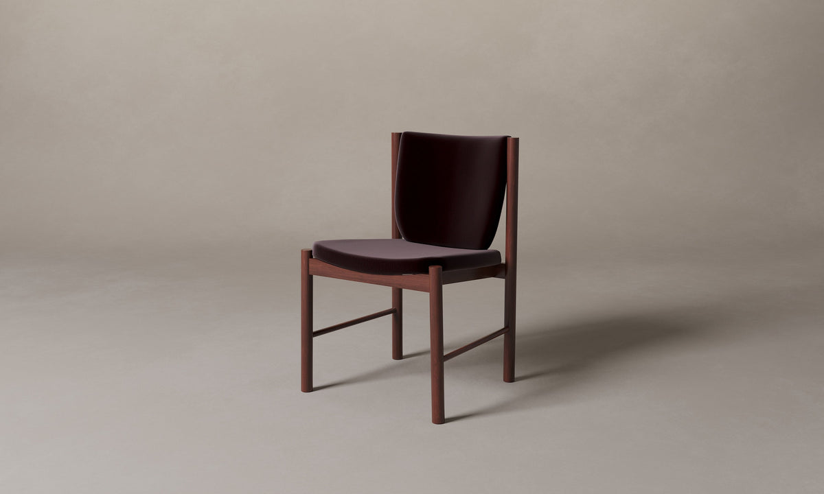 The Sol Dining Chair - Mohair Crimson
