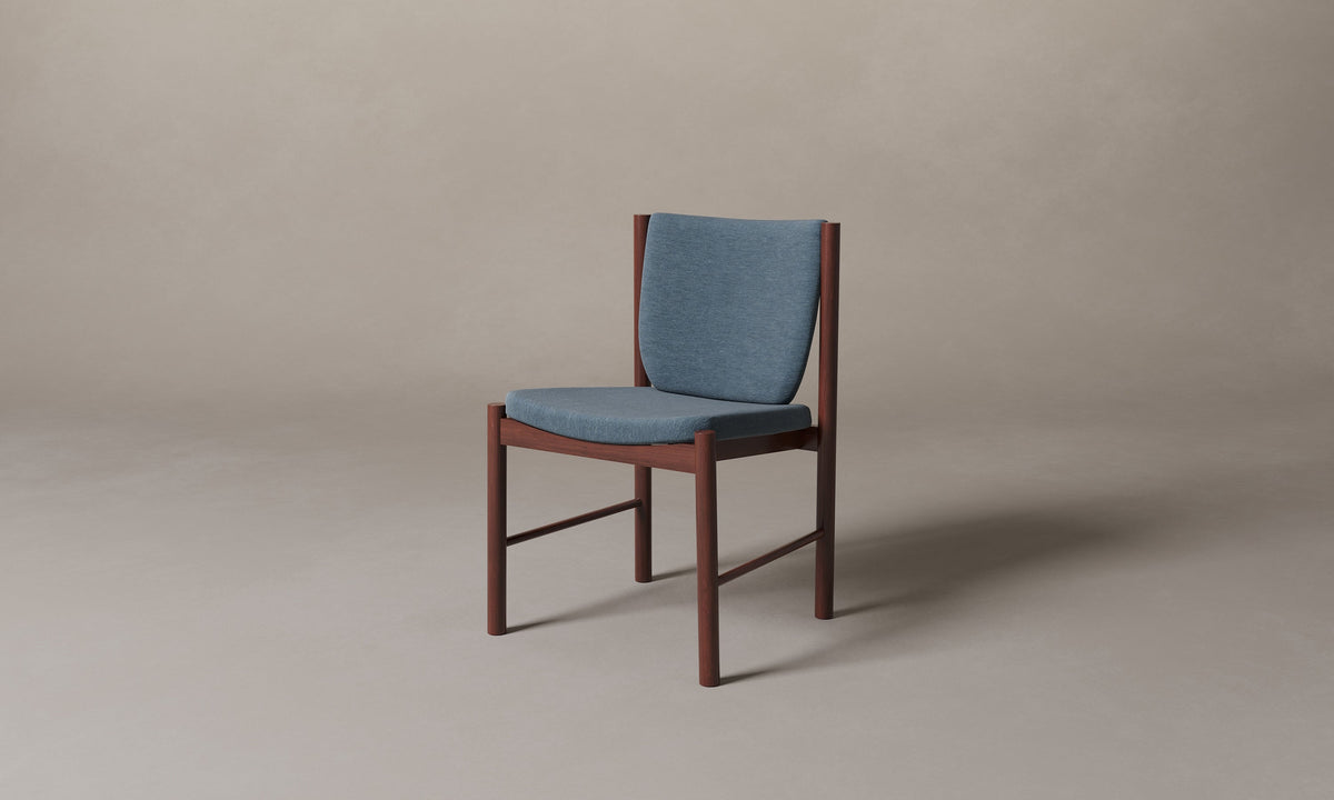 The Sol Dining Chair - Mohair Slate Blue