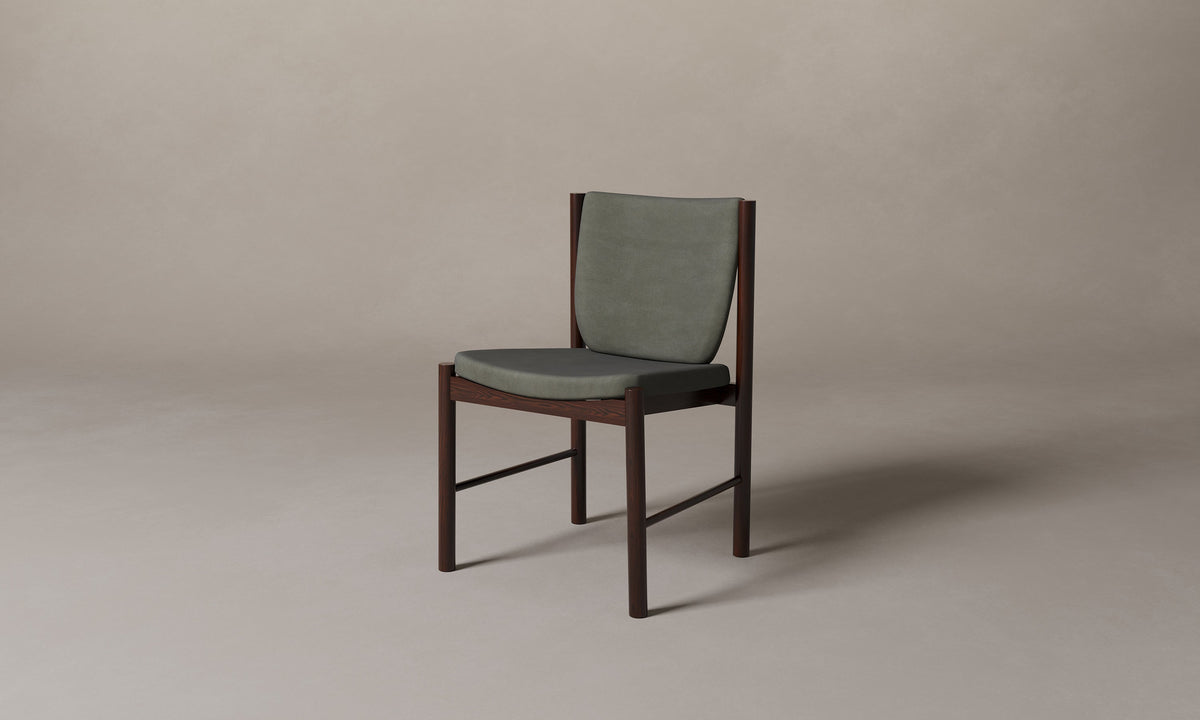The Sol Dining Chair - Nubuck Leather Gravel