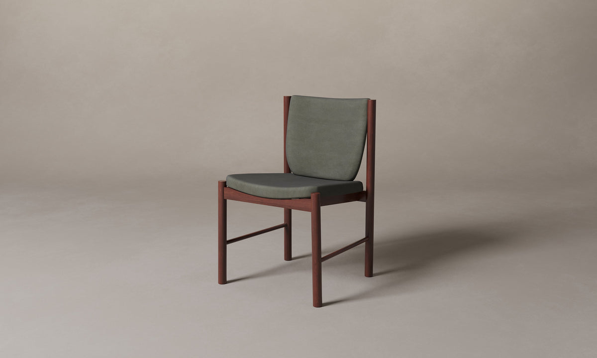 The Sol Dining Chair - Nubuck Leather Gravel