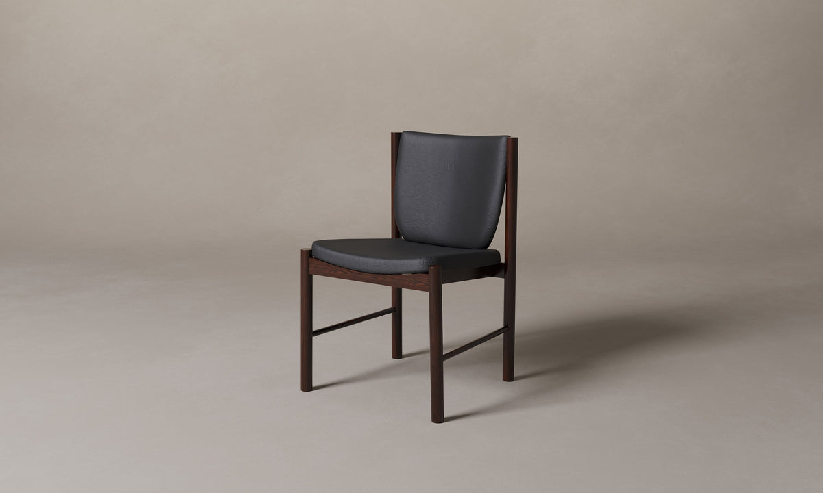 The Sol Dining Chair - Pebbled Leather Ink