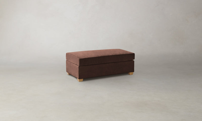 The Sullivan Ottoman - Marled Alpaca Velvet Molasses