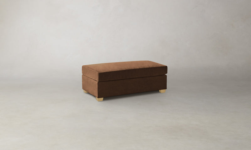 The Sullivan Ottoman - Marled Alpaca Velvet Whiskey