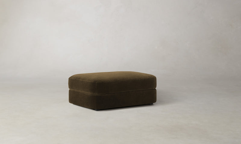 The Varick Ottoman - Marled Alpaca Velvet Marsh