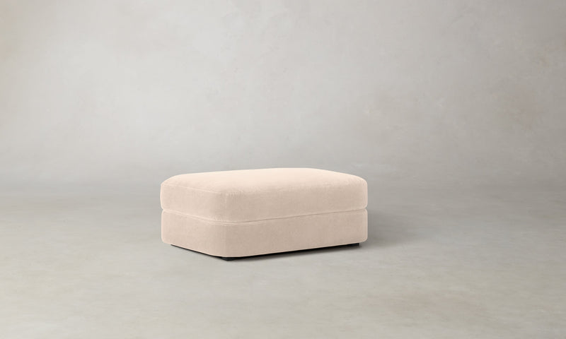 The Varick Ottoman - Marled Alpaca Velvet Rosette