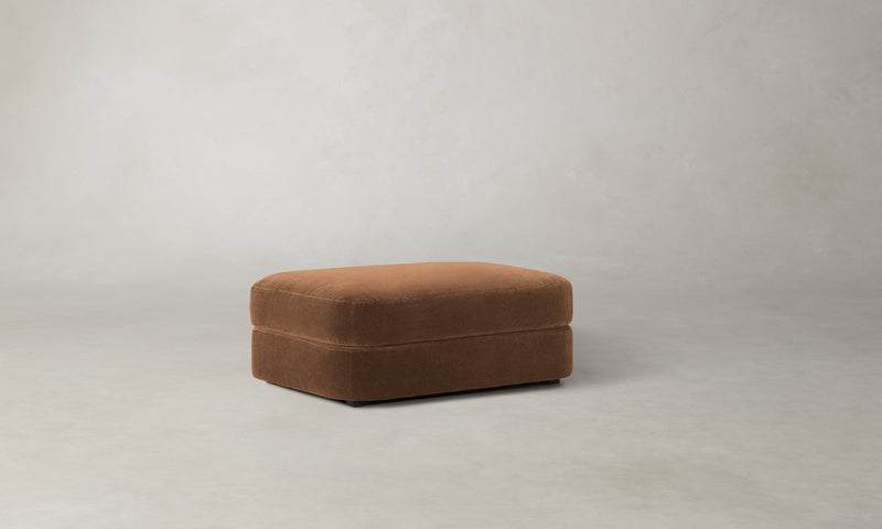 The Varick Ottoman - Marled Alpaca Velvet Whiskey