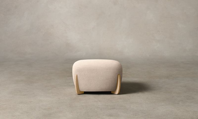 The Vera Ottoman - Deep Pile Mohair Limestone