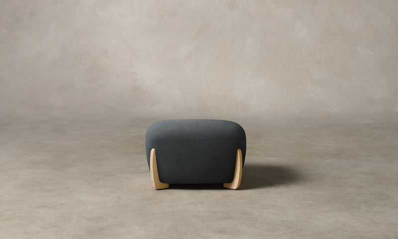 The Vera Ottoman - Marled Alpaca Velvet Basalt
