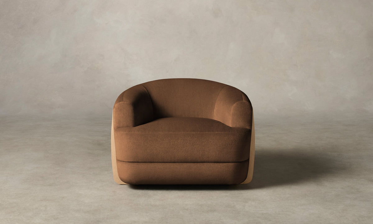 The Vera Swivel Chair - Marled Alpaca Velvet Whiskey
