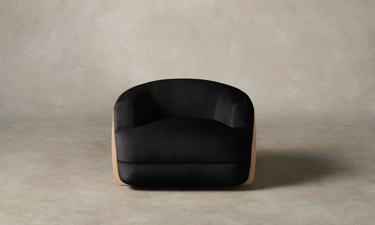 The Vera Swivel Chair - Deep Pile Mohair Noir
