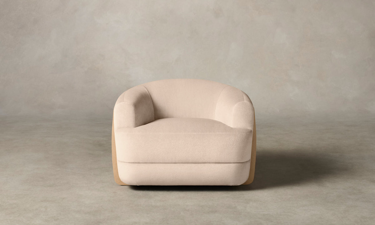 The Vera Swivel Chair - Marled Alpaca Velvet Rosette