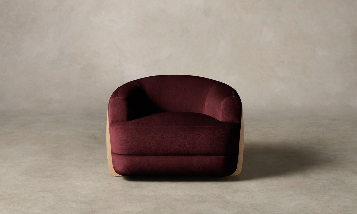 The Vera Swivel Chair - Mohair Crimson