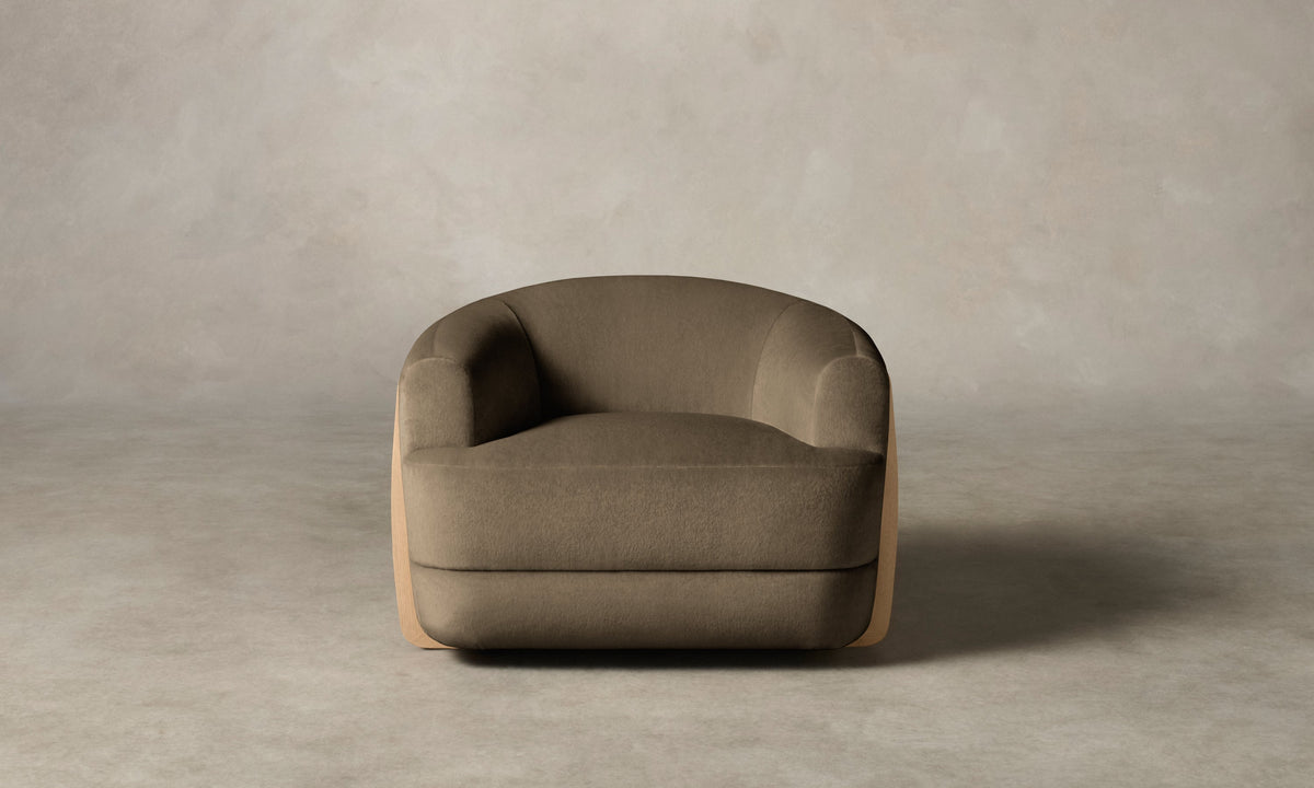 The Vera Swivel Chair - Mohair Mink