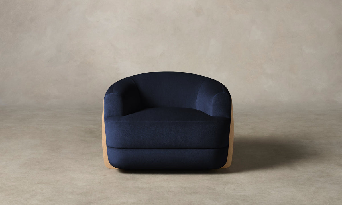 The Vera Swivel Chair - Performance Velvet Midnight