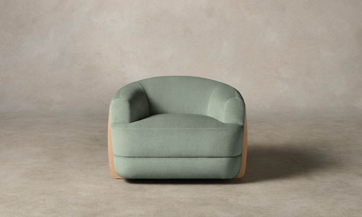 The Vera Swivel Chair - Performance Velvet Seafoam