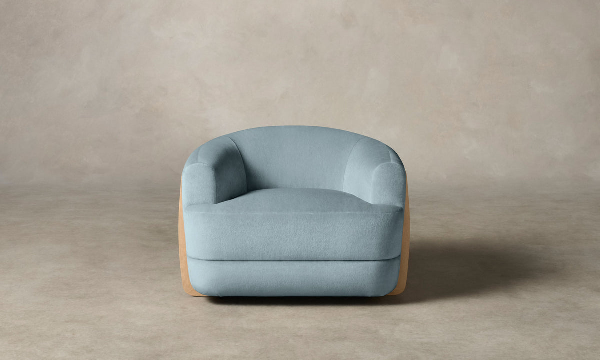 The Vera Swivel Chair - Performance Velvet Sky