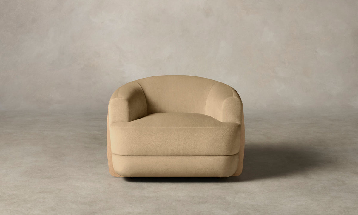 The Vera Swivel Chair - Performance Velvet Taupe