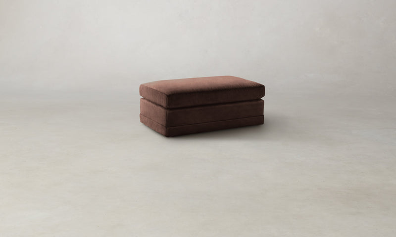 The Warren Ottoman - Marled Alpaca Velvet Molasses