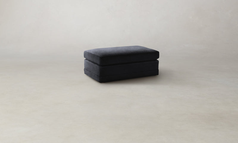 The Warren Ottoman - Marled Alpaca Velvet Nightfall