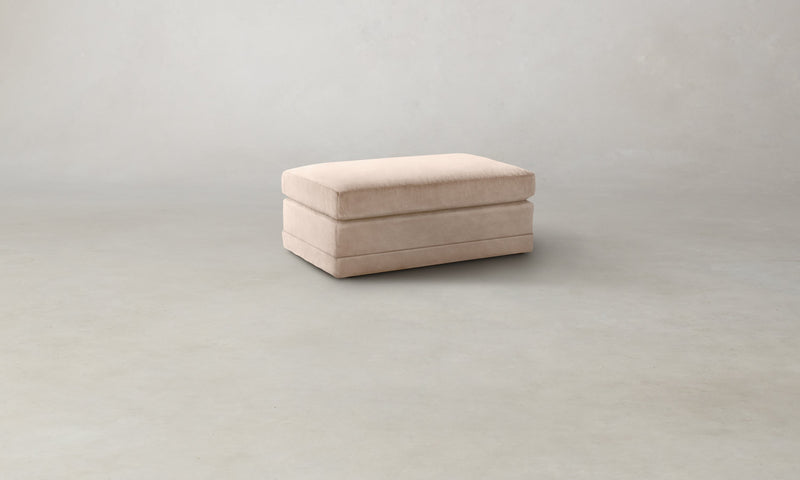 The Warren Ottoman - Marled Alpaca Velvet Rosette