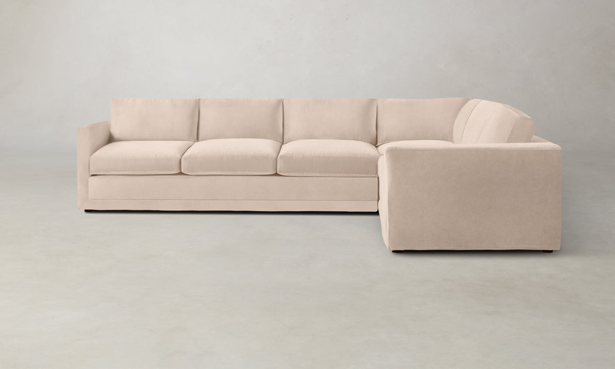 The Warren Sectional - Marled Alpaca Velvet Rosette