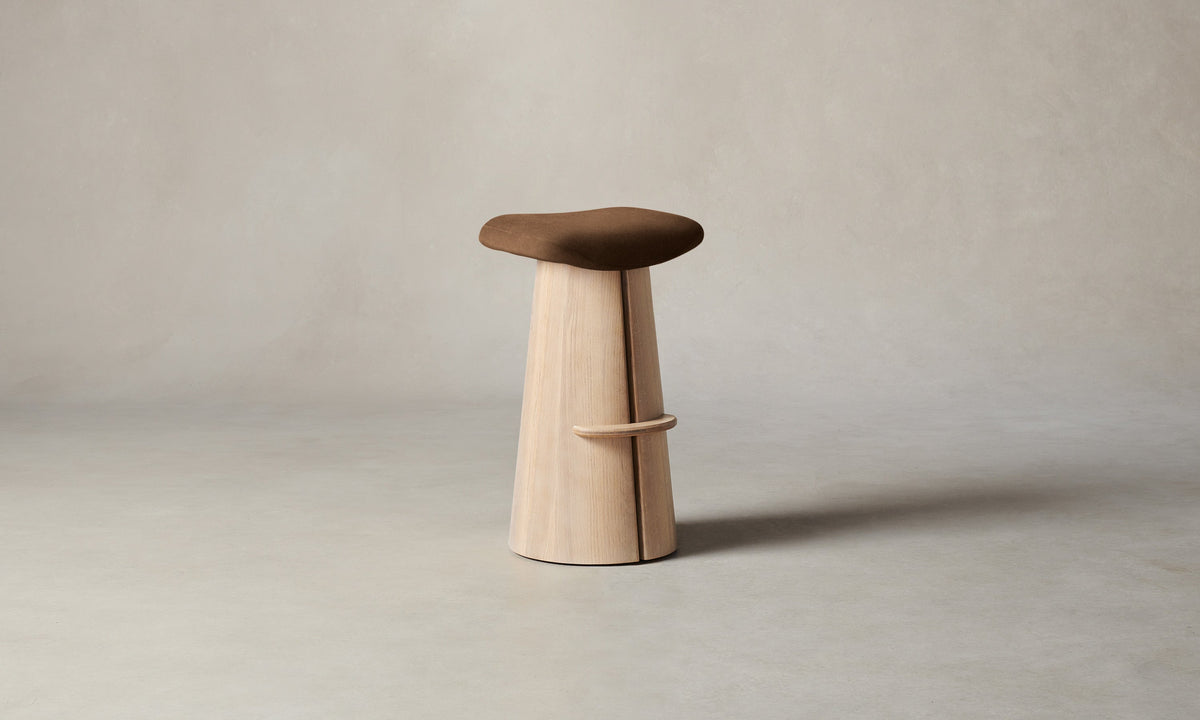 The Weston Bar & Counter Stool - Marled Alpaca Velvet Whiskey