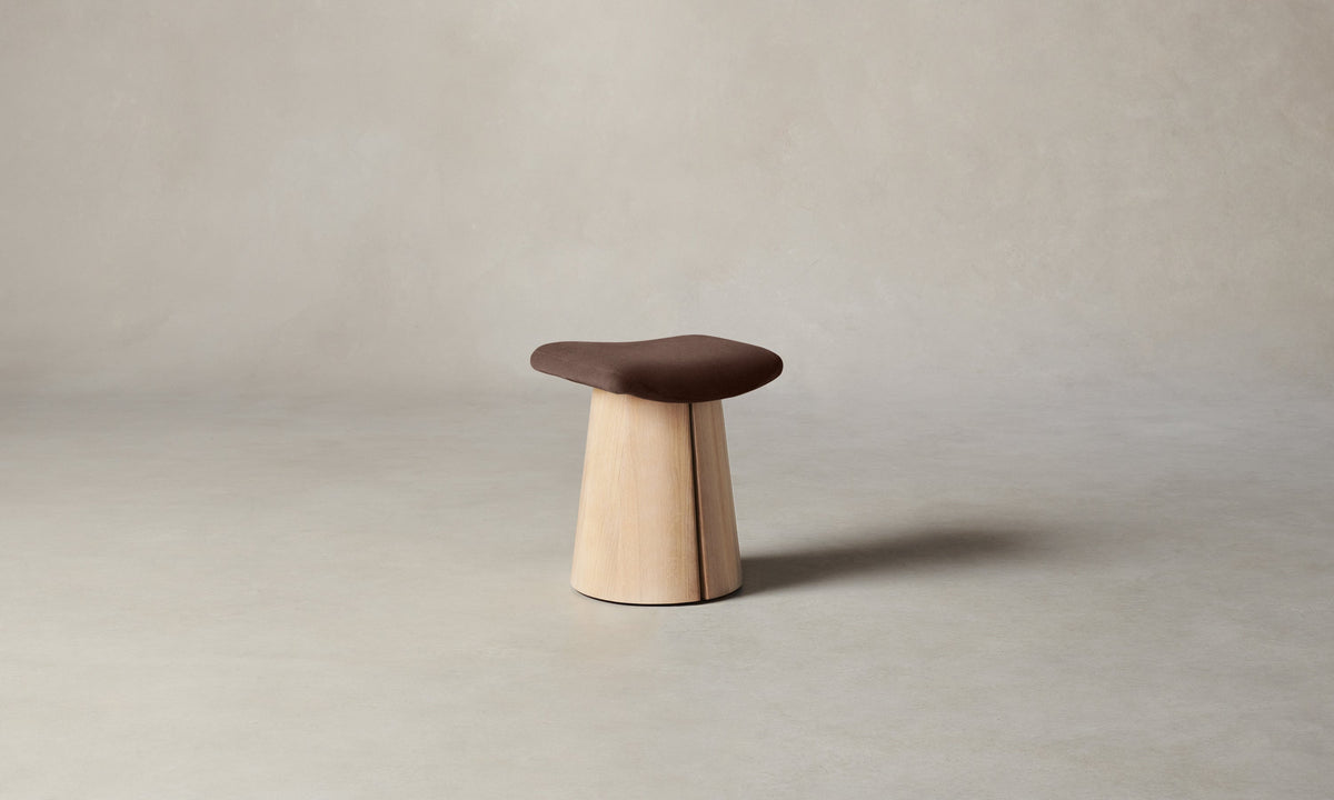 The Weston Stool - Marled Alpaca Velvet Molasses