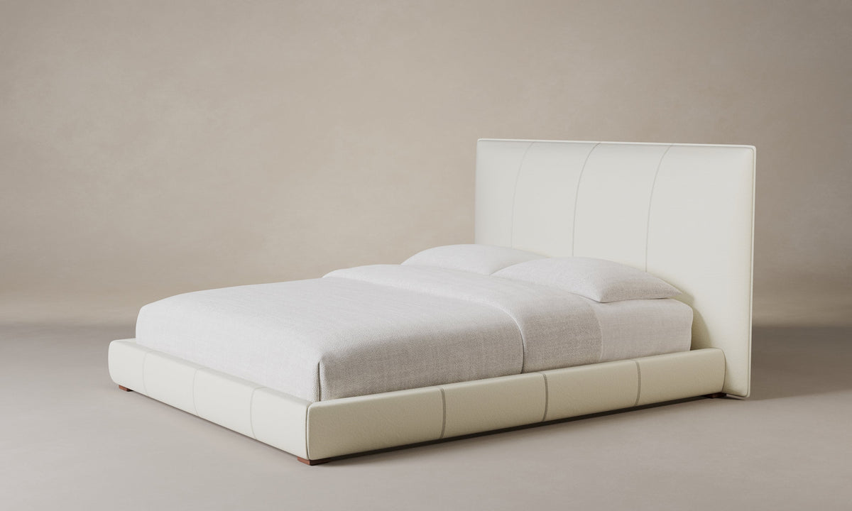 The Wythe Bed - Pebbled Leather Swan