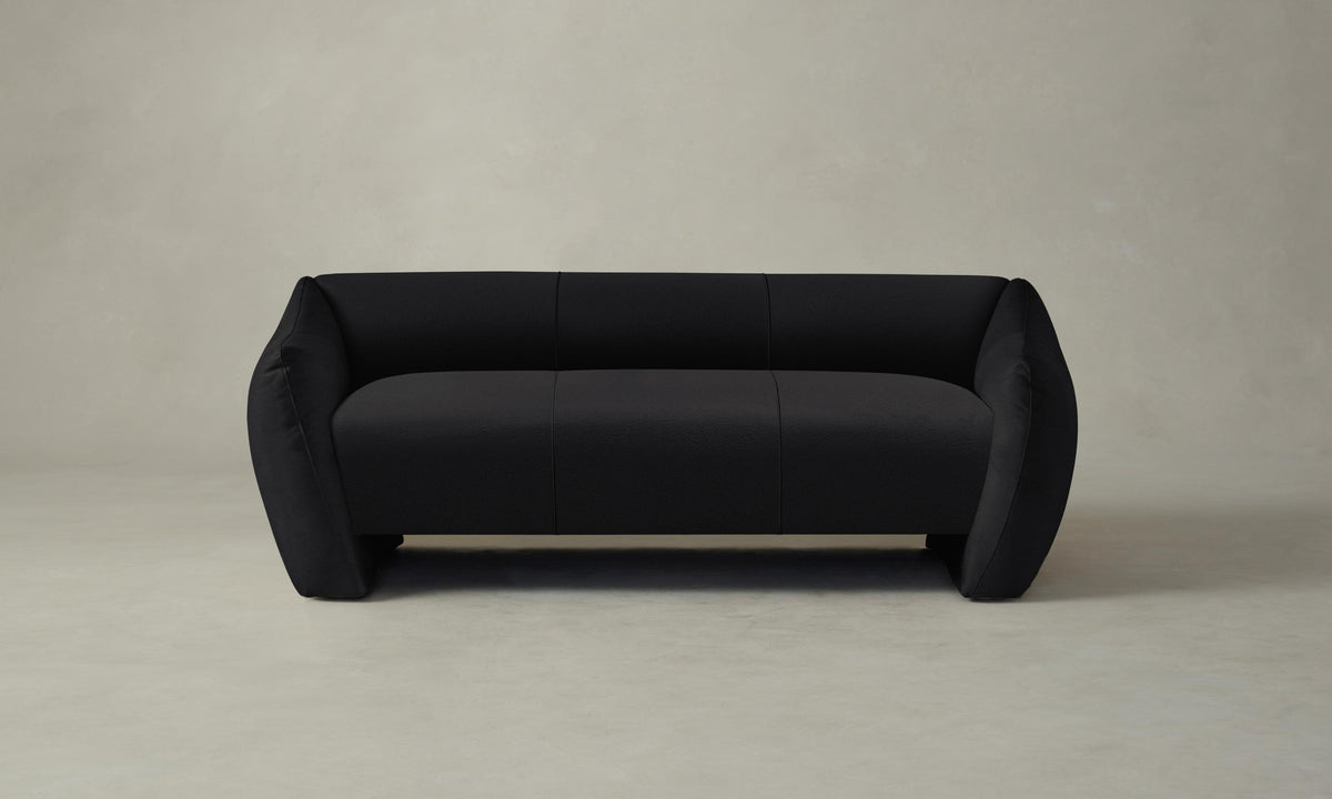 The Bond Settee - Pebbled Leather Ink