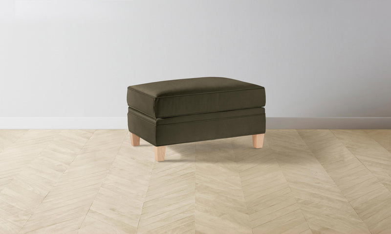 The Carmine Ottoman - Pebbled Leather Truffle