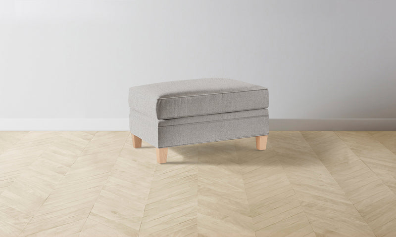 The Carmine Ottoman - Performance Textural Weave Breeze
