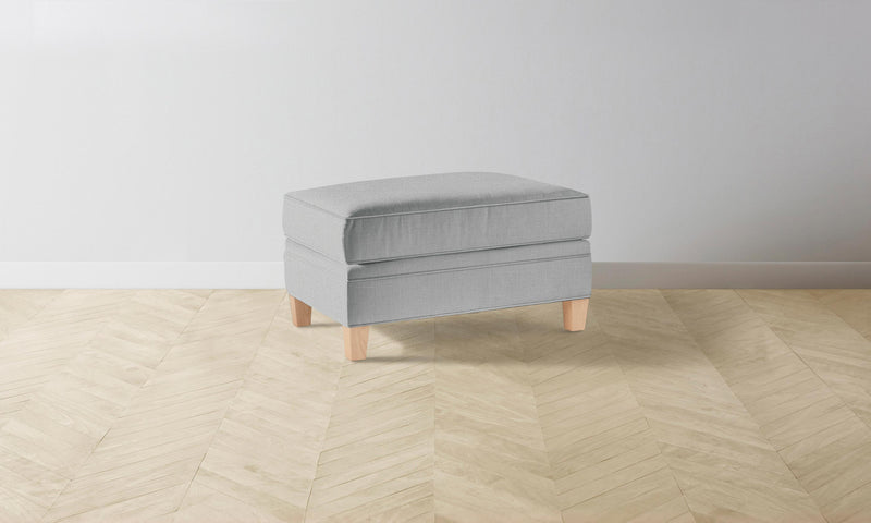 The Carmine Ottoman - Performance Linen Weave Cloud