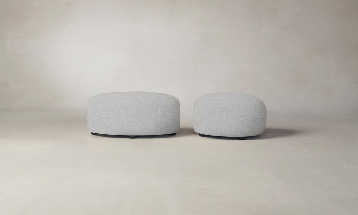 The Chelsea Ottoman - Italian Brushed Wool Moon