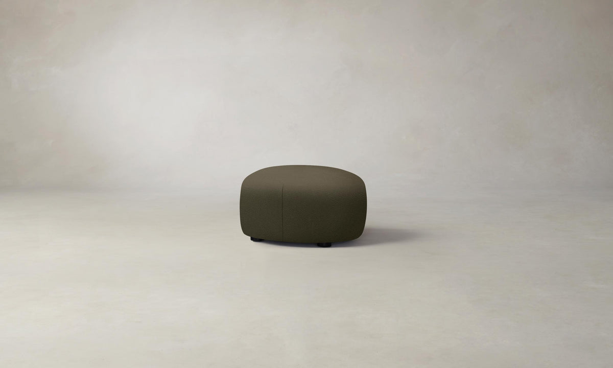 The Chelsea Ottoman - Pebbled Leather Truffle